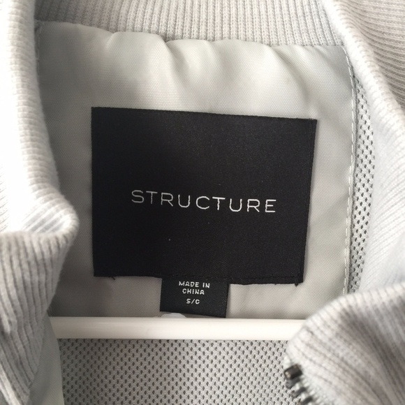 Mens Structure Light Grey Gray Nylon Jacket Small - Picture 6 of 8